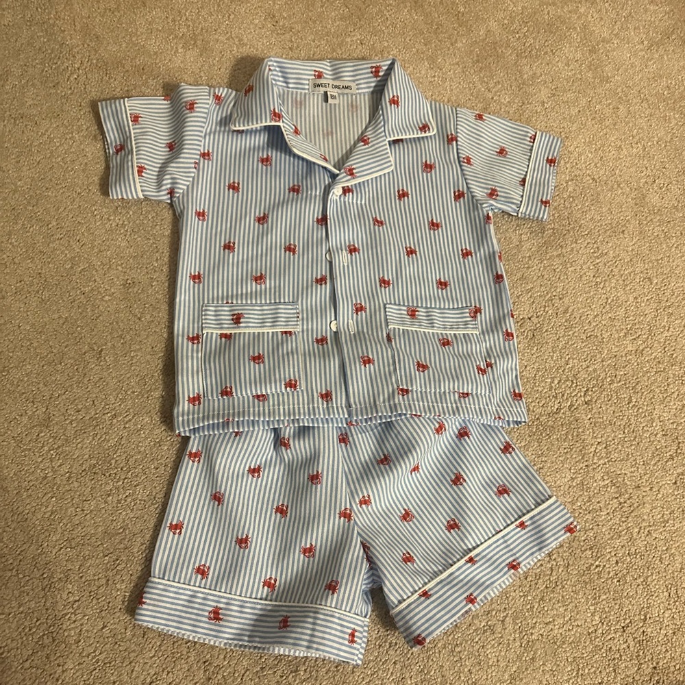 Sweet dreams boys pajama set 18 months.  Worn once. Excellent condition.